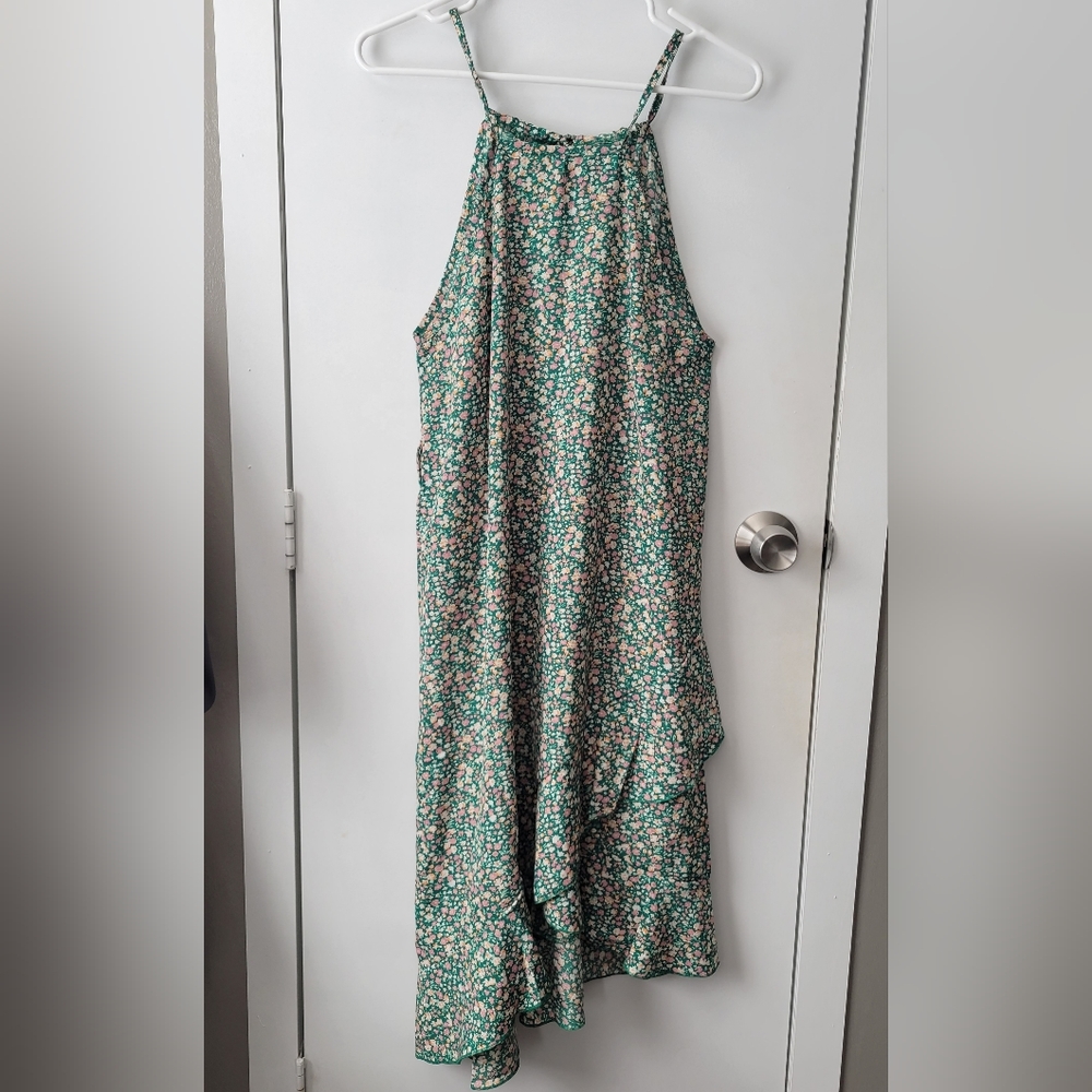 Green floral dress